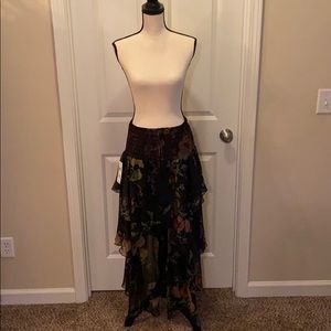 Ralph Lauren floral high/low ruffle skirt
